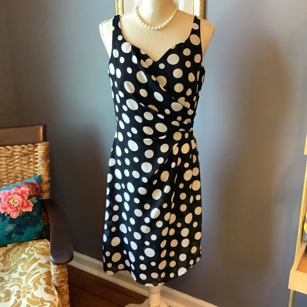 John Roberts Sleeveless Polka Dot‎ Dress